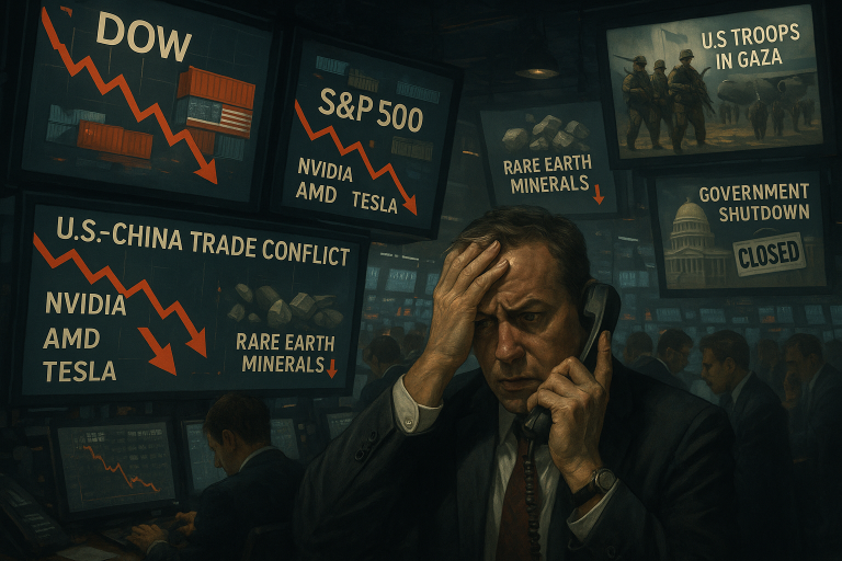 US digest: markets slide after fresh Trump tariff threat, consumer sentiment slide